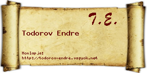 Todorov Endre névjegykártya